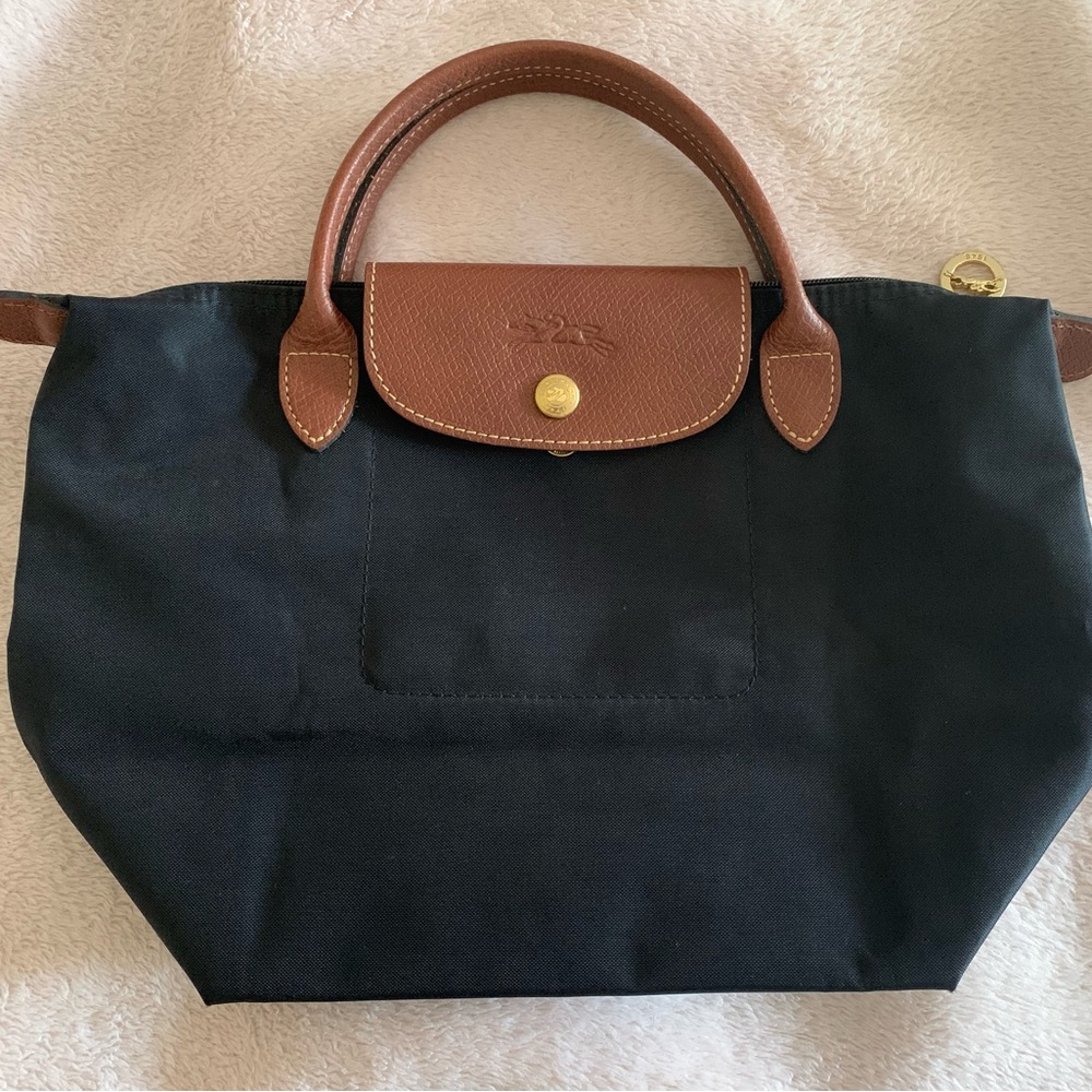 Longchamp Le Pliage Small Top Handle Tote (Black, New/Unused)